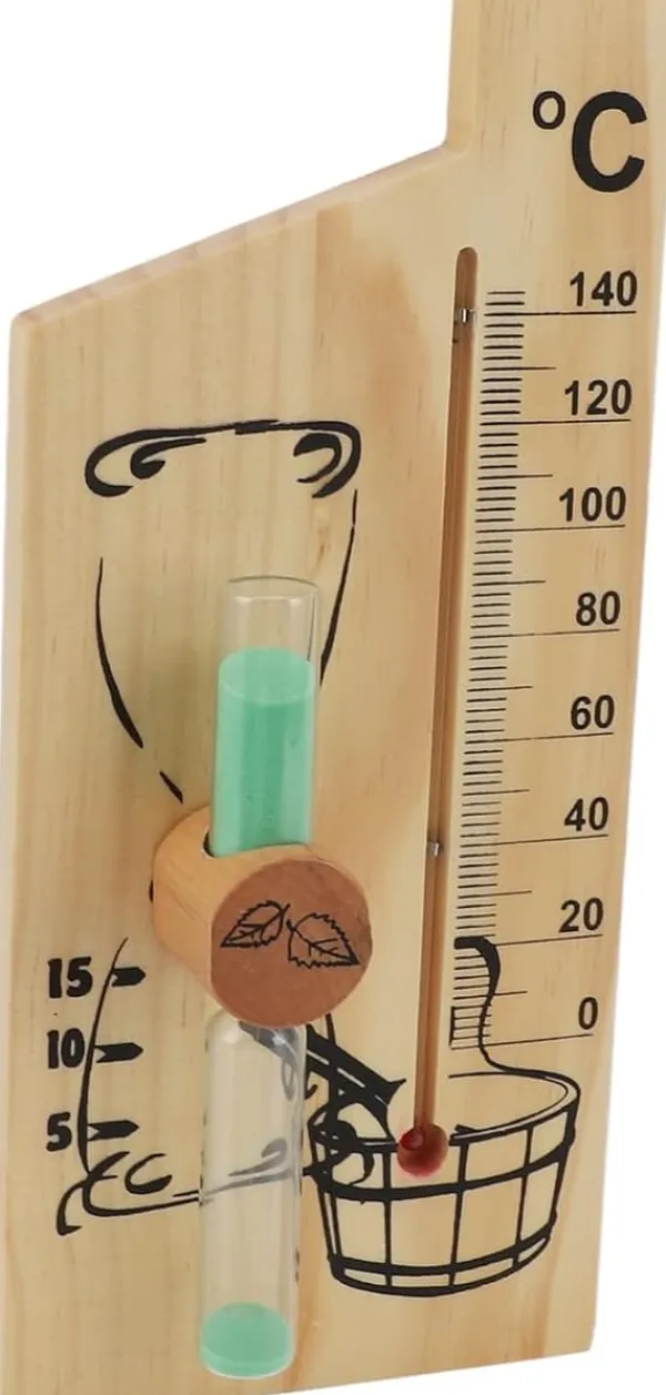 Sauna^Sauna Termometer Timeglas, Guld Elegant Design Sauna Termometer Timeglas 0-140 Grader Celsius Træ Velegnet til Hoteller