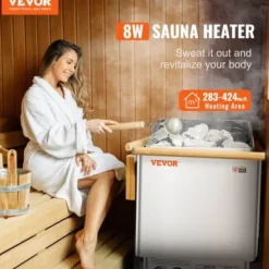 Sale Saunaovn, 8kW elektrisk saunaovn, 41,2x27,4x57 cm, rustfrit stål Sauna