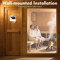 Sauna^Saunaovn styreenhed - Ekstern kontrolpanel - Vægmonteret - 220–240 V - Til 3–9 kW - 40–105 °C - Lysstyring 60 W - Digital