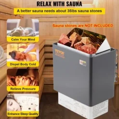 Sauna^Saunaovn, 41x28x57 cm, rustfrit stål, elektrisk