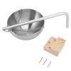 Sauna^Saunaskål i rustfrit stål, hængende aromaterapi-oliekop med træblok til saunarum, størrelse 12 cm
