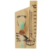 Sauna^Saunatermometer Timeglas 15 Minutters Sand Timer Golden Wood 0 til 140 Celsius Grad Temperaturmåler Vægmonteret Saunatilbehør