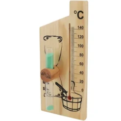 Sauna^Saunatermometer Timeglas 15 Minutters Sand Timer Golden Wood 0 til 140 Celsius Grad Temperaturmåler Vægmonteret Saunatilbehør