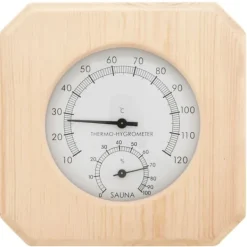 Sauna^Saunatilbehør - Living 2-i-1 saunasæt hygrometer og timeglas massivt fyrretræ