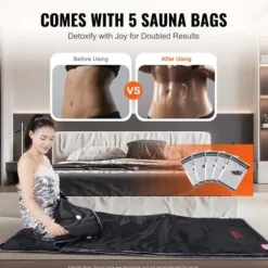Sauna^Saunatæppe, fjerninfrarød opvarmning, 180x79 cm, armhuller, oxfordstof