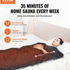 Sauna^Saunatæppe, fjerninfrarød opvarmning, 180x79 cm, armhuller, oxfordstof