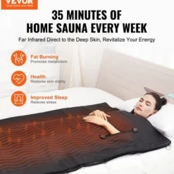 Sauna^Saunatæppe, 180x80 cm, Justerbar temperatur, Bærbar, Detoxifikation