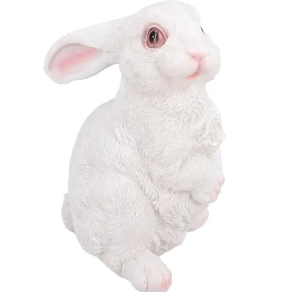 Hot Sød kanin Skulptur Harpiks Håndværk Have Bunny Dekoration Simulering Kanin Statue til Plæne Have Patio Havedekorationer