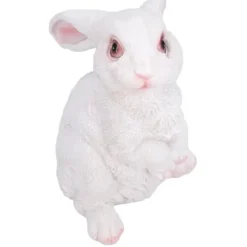 Hot Sød kanin Skulptur Harpiks Håndværk Have Bunny Dekoration Simulering Kanin Statue til Plæne Have Patio Havedekorationer