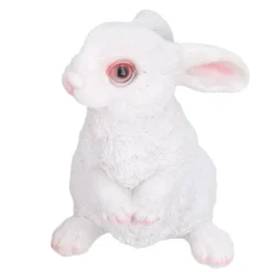 Hot Sød kanin Skulptur Harpiks Håndværk Have Bunny Dekoration Simulering Kanin Statue til Plæne Have Patio Havedekorationer