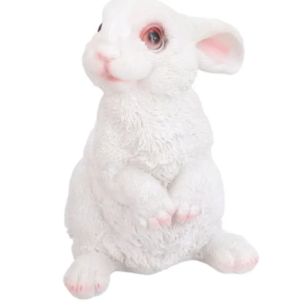 Hot Sød kanin Skulptur Harpiks Håndværk Have Bunny Dekoration Simulering Kanin Statue til Plæne Have Patio Havedekorationer