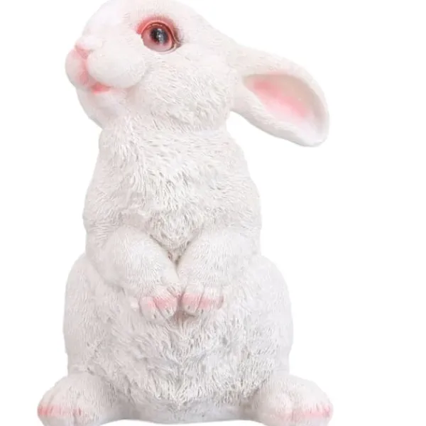 Hot Sød kanin Skulptur Harpiks Håndværk Have Bunny Dekoration Simulering Kanin Statue til Plæne Have Patio Havedekorationer