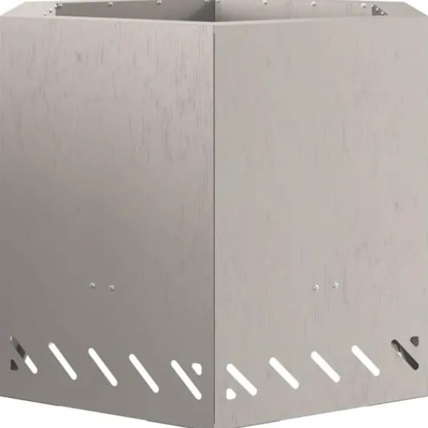 Discount Sekskantet Bålsted i Forvitret Stål - Bålfad til Udendørs Brug | Størrelse: 58x58x51 cm Pejse
