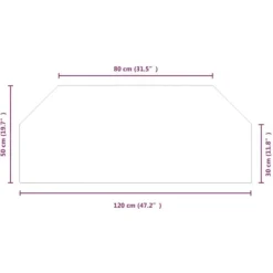 Tilbehør Til Brændeovne & Pejse^Sekskantet glasplade til pejs - Gulvdæksel | Størrelse: 120x50 cm