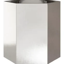 Krukker & Plantebeholdere^Sekskantet plantekrukke i rustfrit stål 46x40x45 cm | Farve: Metal | Størrelse: 46x40x45 cm