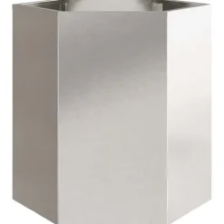 Krukker & Plantebeholdere^Sekskantet plantekrukke i rustfrit stål 46x40x45 cm | Farve: Metal | Størrelse: 46x40x45 cm