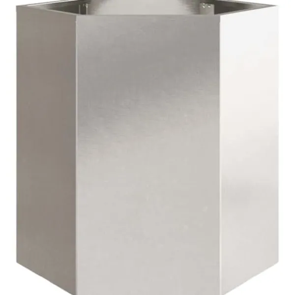 Krukker & Plantebeholdere^Sekskantet plantekrukke i rustfrit stål 46x40x45 cm | Farve: Metal | Størrelse: 46x40x45 cm