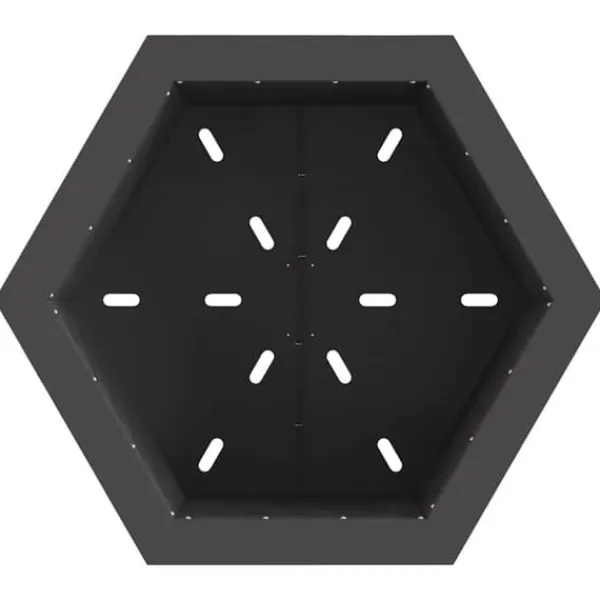 Outlet Sekskantet udendørs bålfad - Koldvalset stål | Farve: Sort | Størrelse: 58x58x51 cm Brændeovne