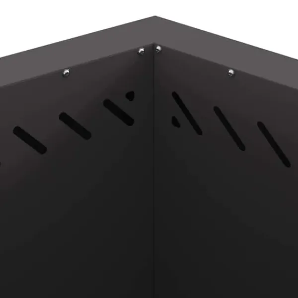 Outlet Sekskantet udendørs bålfad - Koldvalset stål | Farve: Sort | Størrelse: 58x58x51 cm Brændeovne
