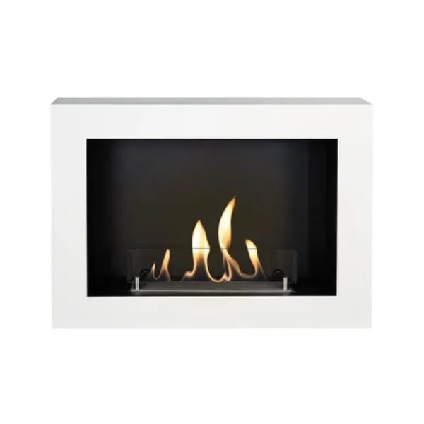 Hot Serra bio-ethanol vægkomfur - Hvid - atmosfærisk brændeovn - 1,5 KW varme Pejse
