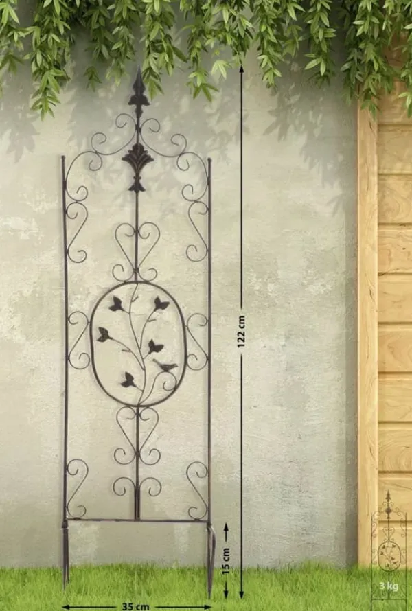 Krukker & Plantebeholdere^Set of 2 Antique Bronze Metal Burgus Garden Trellises for Climbing Plants, 122cm Height