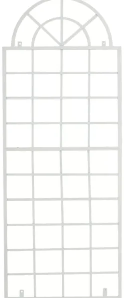 Outlet Set of 2 White Metal Viva Trellis Grids - 180cm High x 70cm Wide, Handcrafted Iron with Antique Patina Buer, Spalier, Lysthuse Uden Tag
