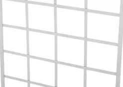 Outlet Set of 2 White Metal Viva Trellis Grids - 180cm High x 70cm Wide, Handcrafted Iron with Antique Patina Buer, Spalier, Lysthuse Uden Tag