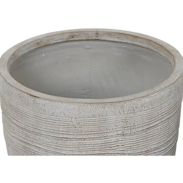 Sale Set of Planters Home ESPRIT Beige Fibreglass Magnesium 45 x 45 x 43 cm (3 Units) Krukker & Plantebeholdere