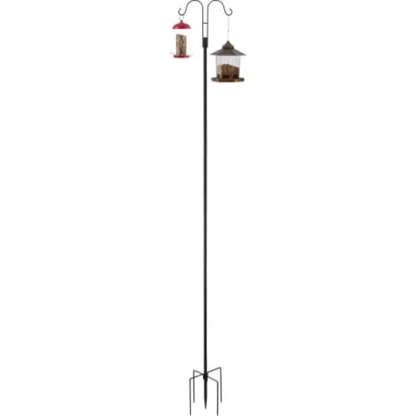 Til Fugle & Småvildt^Shepherd's Hook, Dobbelt Udendørs Havekrog, 295x250x2345 mm, Sort, Stål