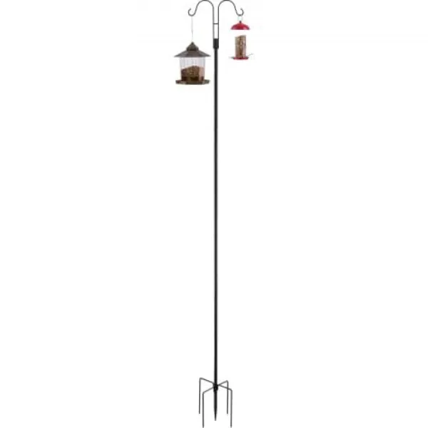 Til Fugle & Småvildt^Shepherd's Hook, Dobbelt Udendørs Havekrog, 295x250x2345 mm, Sort, Stål