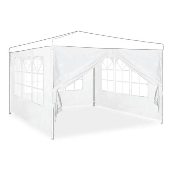 Clearance Sidepanel-sæt til havepavillon, 300x200 cm, hvid Telte & Lysthuse