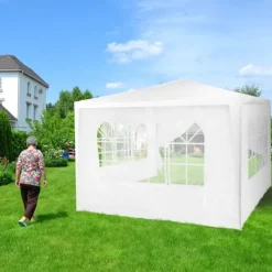 Clearance Sidepanel-sæt til havepavillon, 300x200 cm, hvid Telte & Lysthuse