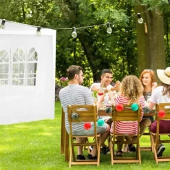 Clearance Sidepanel-sæt til havepavillon, 300x200 cm, hvid Telte & Lysthuse