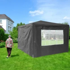 Clearance Sidepanel-sæt til pavillon, 300x200 cm, grå Telte & Lysthuse