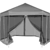 Online 6-sidet pop up-pavillon med vægge | Størrelse: 3,6x3,1 m | Farve: Grå Telte & Lysthuse