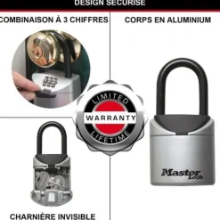 New Sikker nøgleboks i XS-størrelse med håndtag - MASTER LOCK 5406EURD Pengeskabe