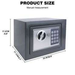 Outlet Sikker, solid stål konstruktion, digital PIN betjening, overflademonteret installation,GRÅ 4.6L Pengeskabe