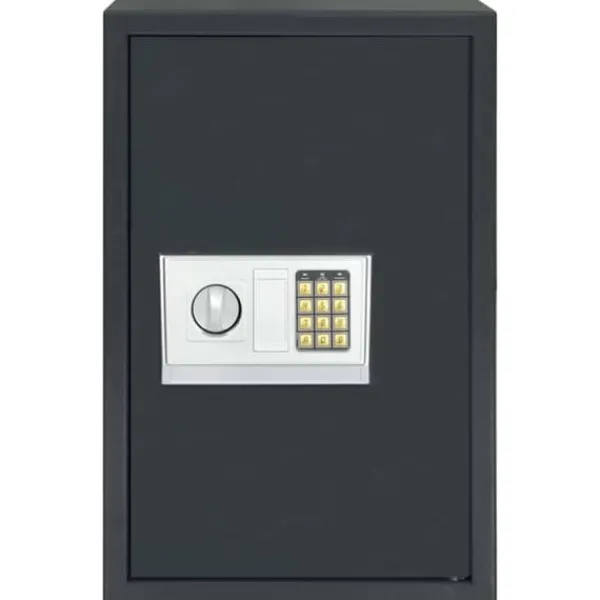 Pengeskabe^Sikkerheds pengeskab med elektronisk lås - Mørkegrå | Stål | Størrelse: 40x35x60 cm