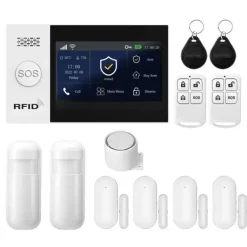 Hjemmealarmsystemer^Sikkerhedsalarm System, Smart Home Integration, App Kontrol,EU Stik, 4G WiFi Kit C