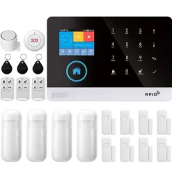 Hjemmealarmsystemer^Sikkerhedsalarmssystem, Smart Home-kompatibilitet, Trådløs forbindelse,EU Stik, 2G GSM Kit E