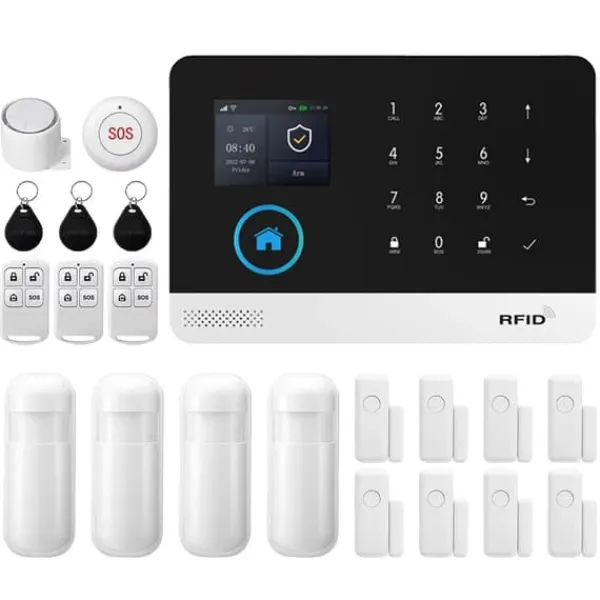 Hjemmealarmsystemer^Sikkerhedsalarmssystem, Trådløs forbindelse, Smart Home-kompatibilitet, 2G GSM Kit E, EU-stik