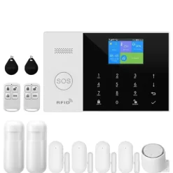 Hjemmealarmsystemer^Sikkerhedsalarmssystem, Trådløs forbindelse, Smart app kontrol,GSM 2G Kit C, EU Stik