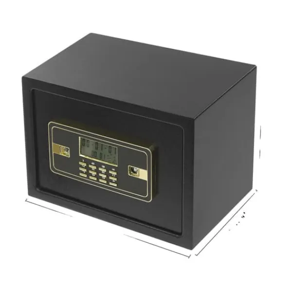 New Sikkerhedsboks, Dobbeltlås Design, Realtids LED Display,sort Pengeskabe