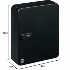 Pengeskabe^Sikkerhedsboks til nøgler Yale YKB/200/CB2 Sort 1 kg 20 x 16 x 8 cm 8 mm 18 X 11 X 21 CM