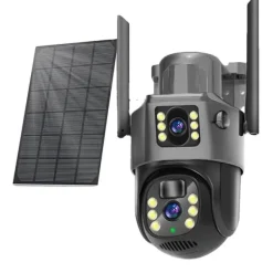 Clearance Sikkerhedskamera, 4K Dual Linse, Soldrevet,1Pcs WIFI Solkamera Sikkerhedsmonitorer & Videokameraer