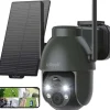 Sale Sikkerhedskamera, 2K opløsning, 360° PTZ, Wi-Fi 2.4GHz forbindelse, farve nattsyn, batteridrevet Sikkerhedsmonitorer & Videokameraer