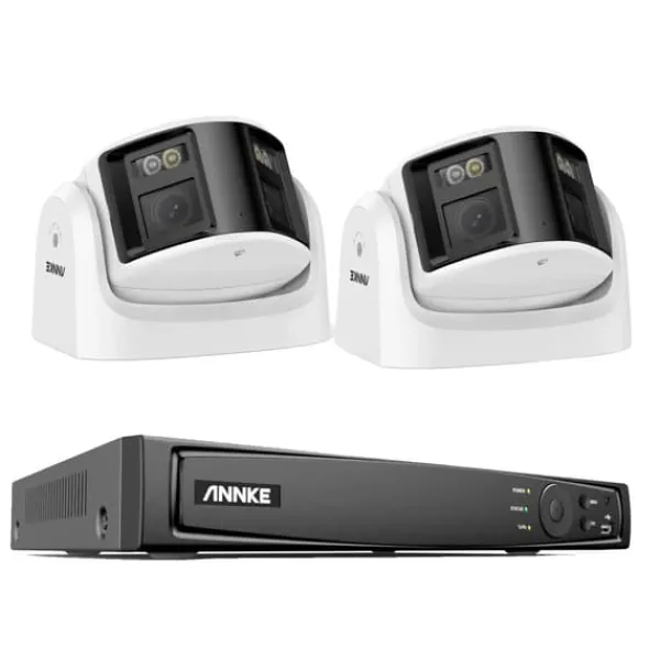 Sikkerhedsmonitorer & Videokameraer^Sikkerhedskamera, 8MP opløsning, 180° panoramisk udsigt, H.265+ kompression,2T, 2Pcs 6MP Kamera-a