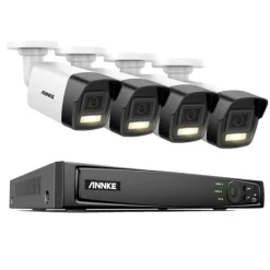 Discount Sikkerhedskamera, 6MP opløsning, bevægelsesdetekteringsteknologi,4T, 8CH NVR 4 stk kamera Sikkerhedsmonitorer & Videokameraer