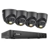 Sikkerhedsmonitorer & Videokameraer^Sikkerhedskamera, 6MP opløsning, bevægelsesdetekteringsteknologi,8CH NVR 4Pcs Kamera, 4T
