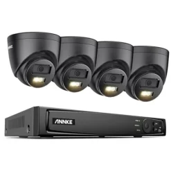 Sikkerhedsmonitorer & Videokameraer^Sikkerhedskamera, 6MP opløsning, bevægelsesdetekteringsteknologi,8CH NVR 4Pcs Kamera, 4T